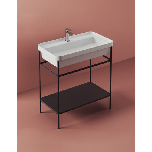 Composizione struttura con griglia e lavabo rettangolare cm 80 Fuori Scala