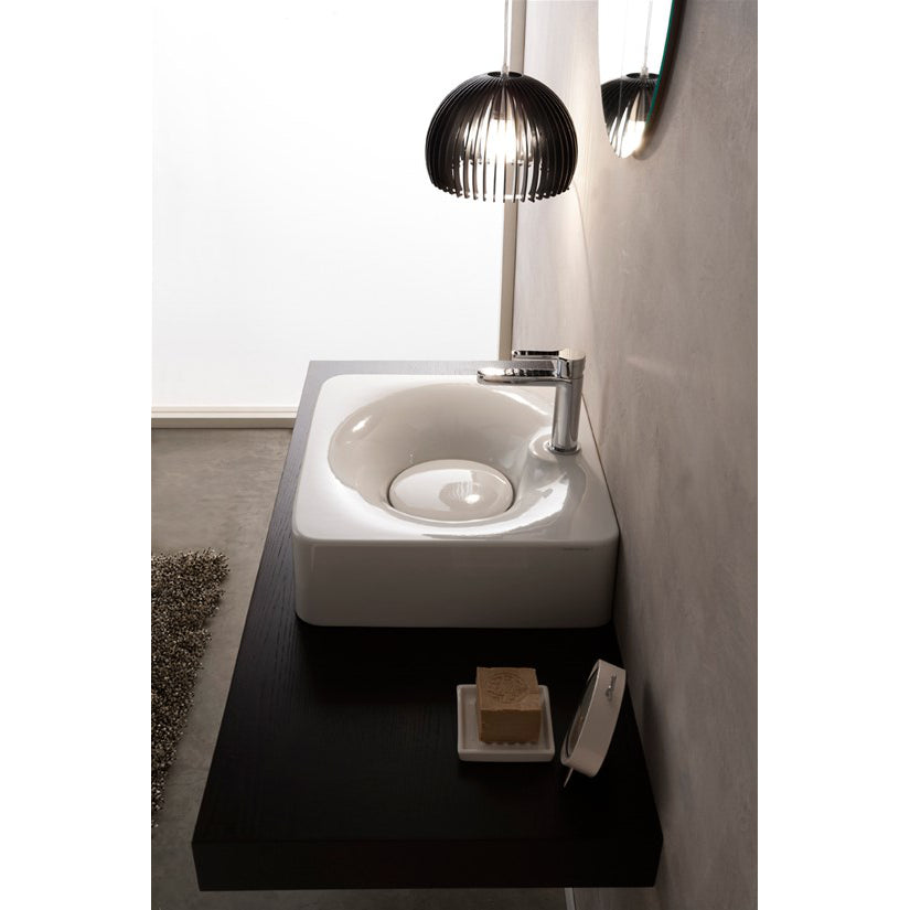 Lavabo appoggio/sospeso Fuji con foro