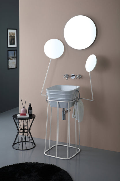 STRUTTURA IN METALLO CON SPECCHI MANICHINO