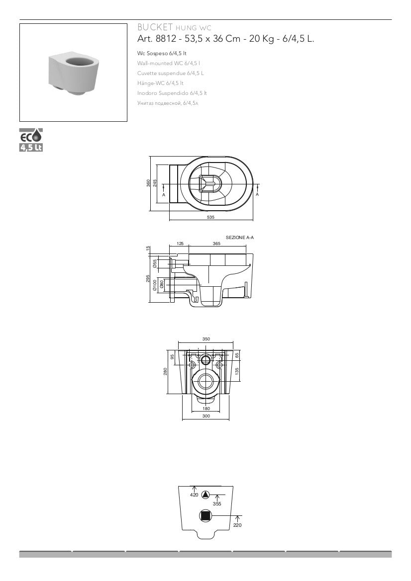 Sanitari bagno sospesi Bucket