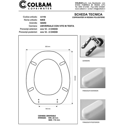 Copriwater Compatibile Farnese/Nike/Partenopea