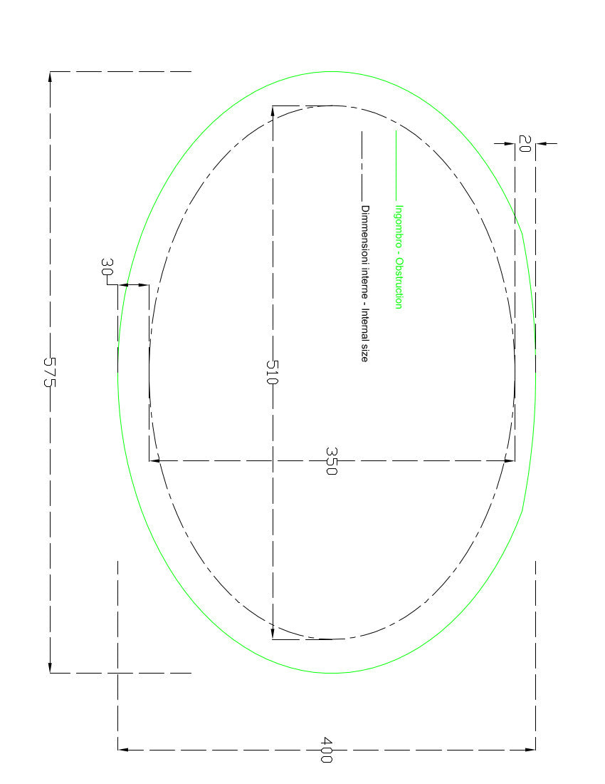 Lavabo sottopiano 57x40 cm