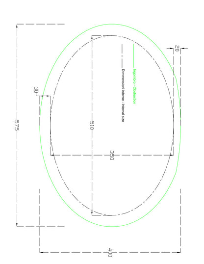 Lavabo sottopiano 57x40 cm