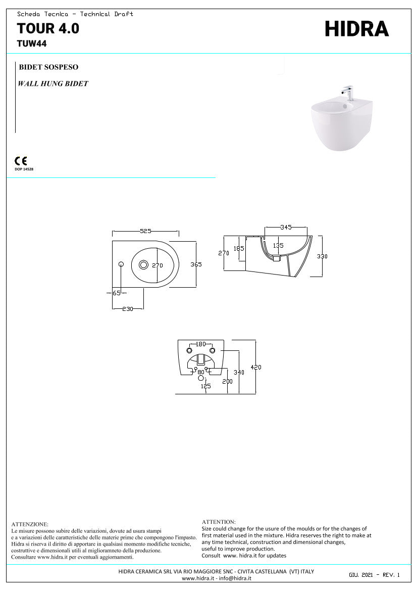 Bidet sospeso Tour 4.0