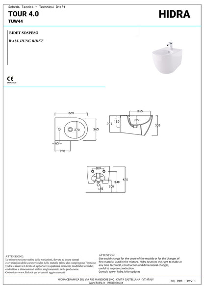 Bidet sospeso Tour 4.0