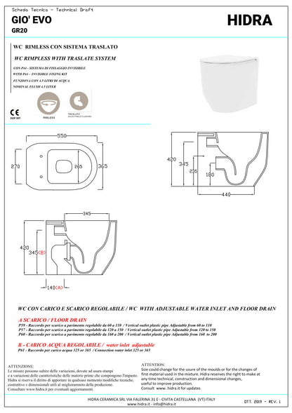 Vaso Wc a terra Giò Evolution