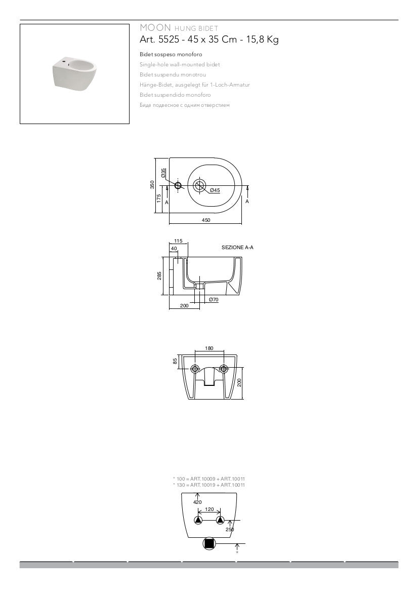 Sanitari sospesi Clean flush Mini Moon