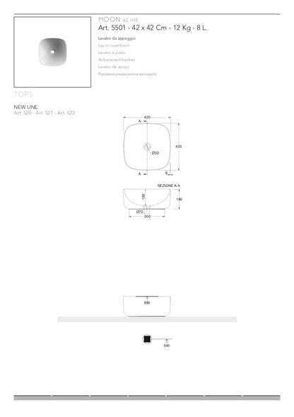 Lavabo da appoggio Moon
