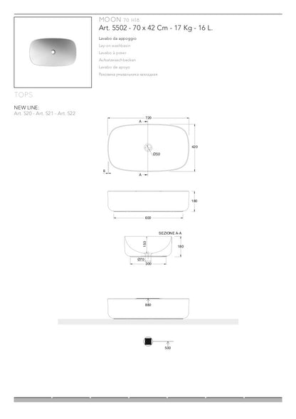 Lavabo da appoggio Moon
