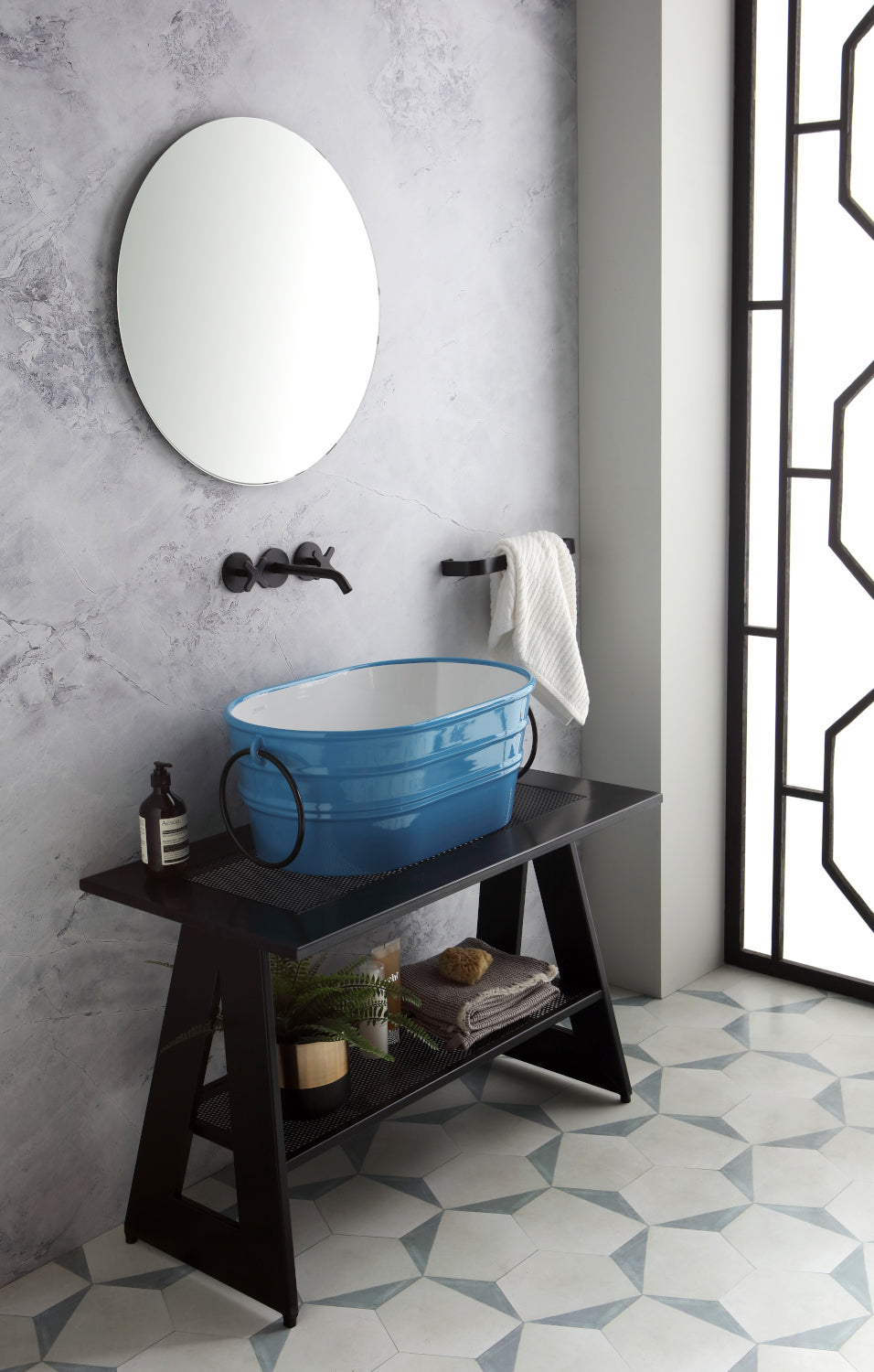 MOBILE DA TERRA IN METALLO CAVALLETTO