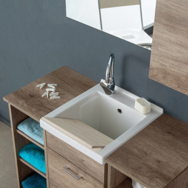 Composizione bagno/lavanderia Unika per lavatoio in ceramica Onda