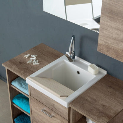 Composizione bagno/lavanderia Unika per lavatoio in ceramica Onda