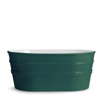 Oval Countertop/Wall-hung Washbasin Tinozza Matt Forest Green