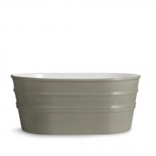 Oval Countertop/Wall-hung Washbasin Tinozza Matt Kaolin