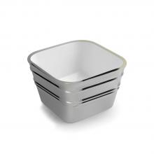 Countertop/wall-hung washbasin cm 40x40 Bacile Cubo Satin Silver