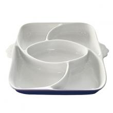 Appetizer Tray 5 Spaces White/Cobalt
