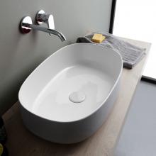 Countertop oval washbasins cm 55x35 with external finish ecomalta Bucchero