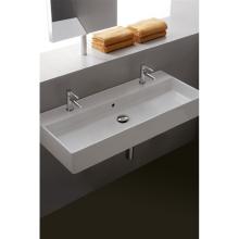 Wall-hung/countertop Washbasin with two holes Teorema