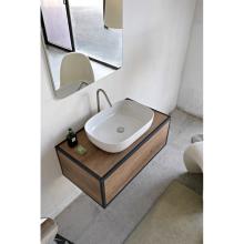 Rectangular countertop washbasin without taphole Glam