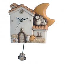 Pendulum Clock House and Owls