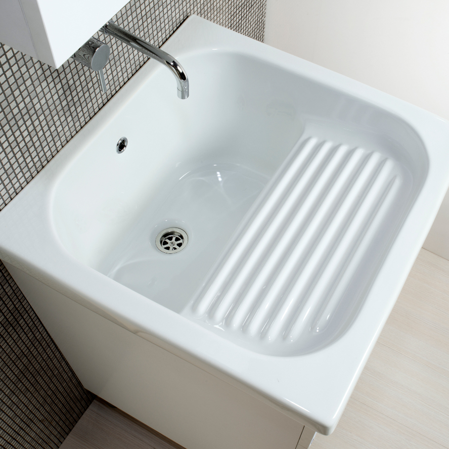 White laundry unit Sirena + ceramic Corallo