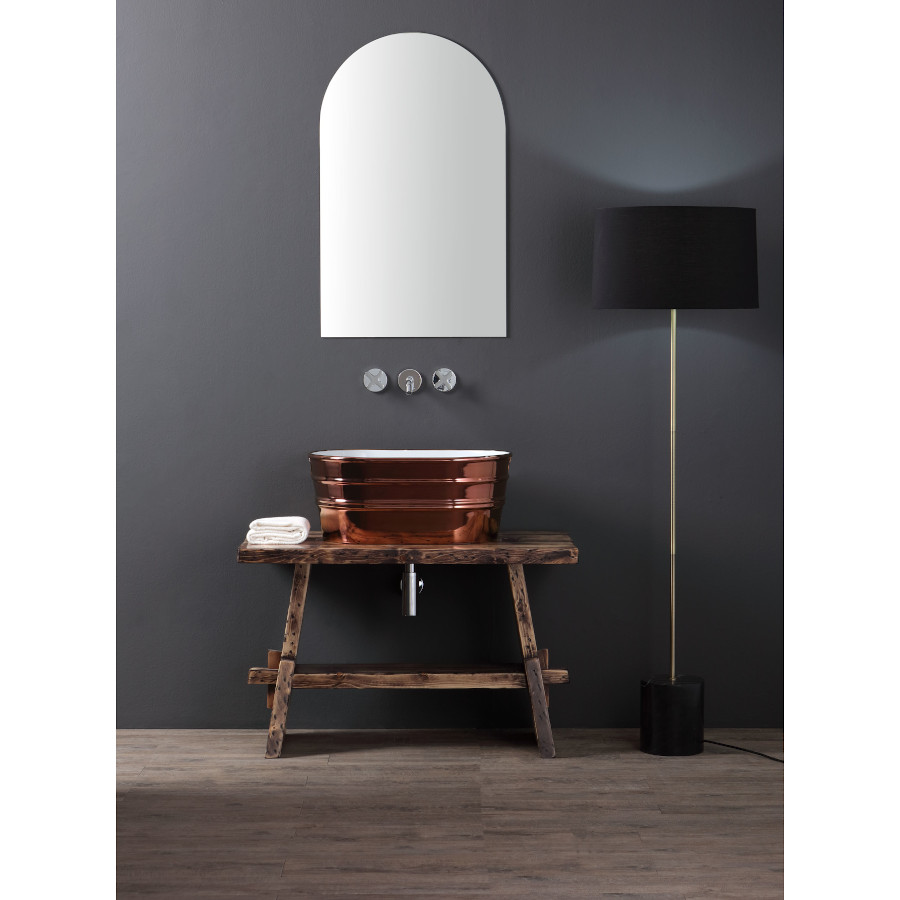 Oval Countertop/Wall-hung Washbasin Teinozza Glossy Copper