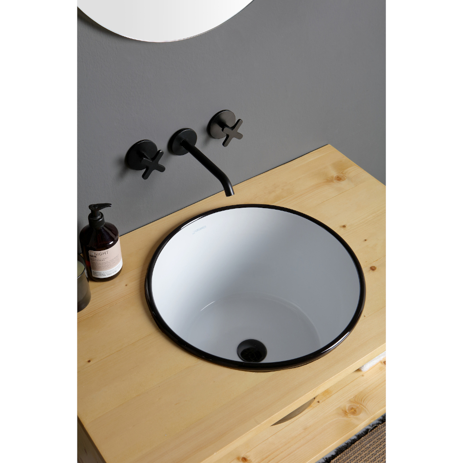 Wall-hung washbasin cabinet cm 90x32 Cornice