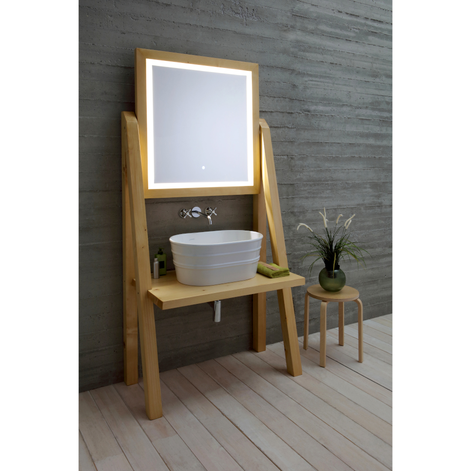 Wooden washbasin cabinet cm 100x204 Camerino
