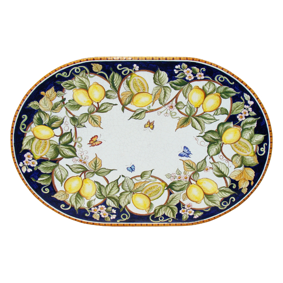 Oval lava stone  tabletop Fantasia di Limoni