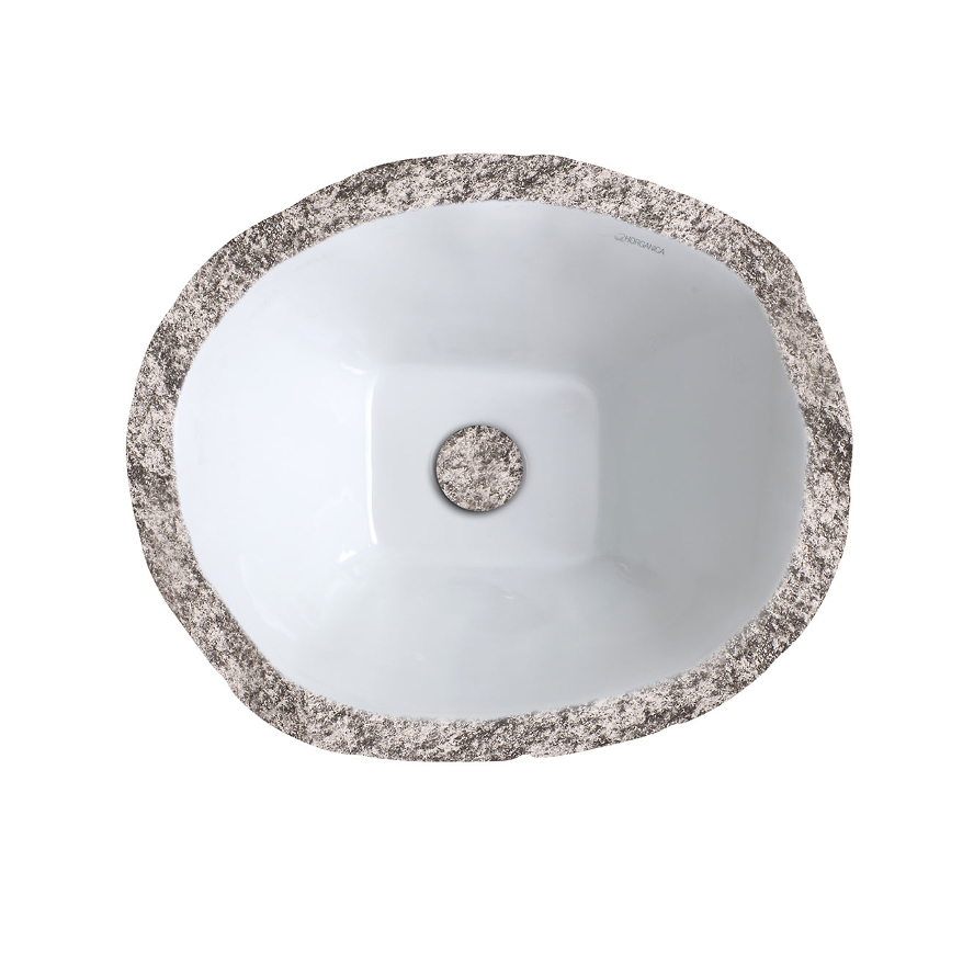 Oval Countertop/Wall-hung Washbasin Terra Peperino