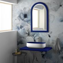 Composition Washbasin Bucchero With Shelf and Mirror Blue Sapphire