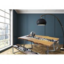 Wood and embedded lavastone modern table Life Highlands